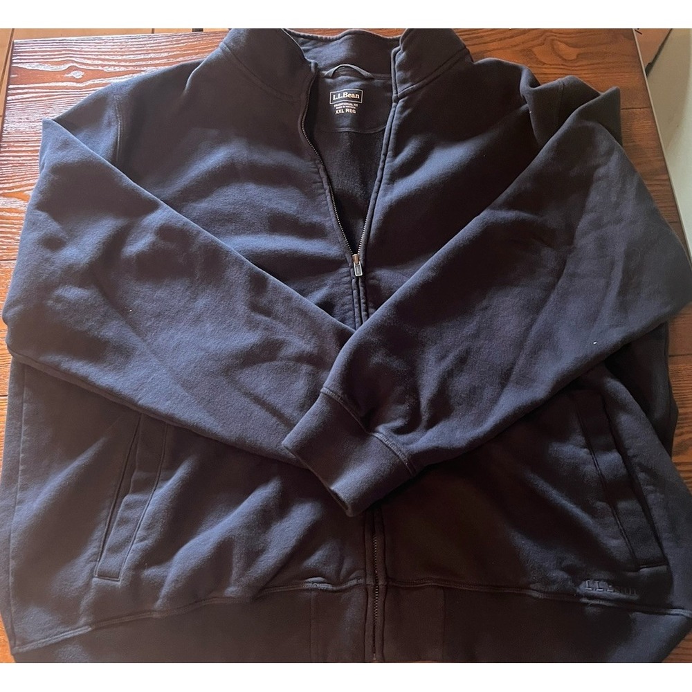 L.L.Bean Men Sweater Adult Size XXL Navy Blue Outdoors Full Zip Casual